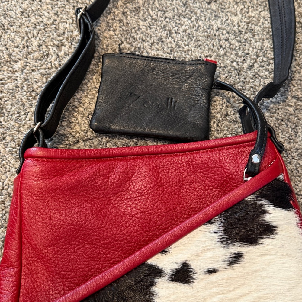 Red and Black Cowhide Women's Bag One of a kind. Bought from maker. Zerelli - Picture 2 of 2